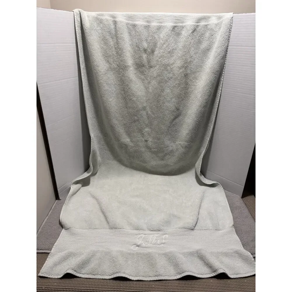 FRONTGATE Resort Collection Turkish Oversized Bath Towel Light Green Monogrammed
